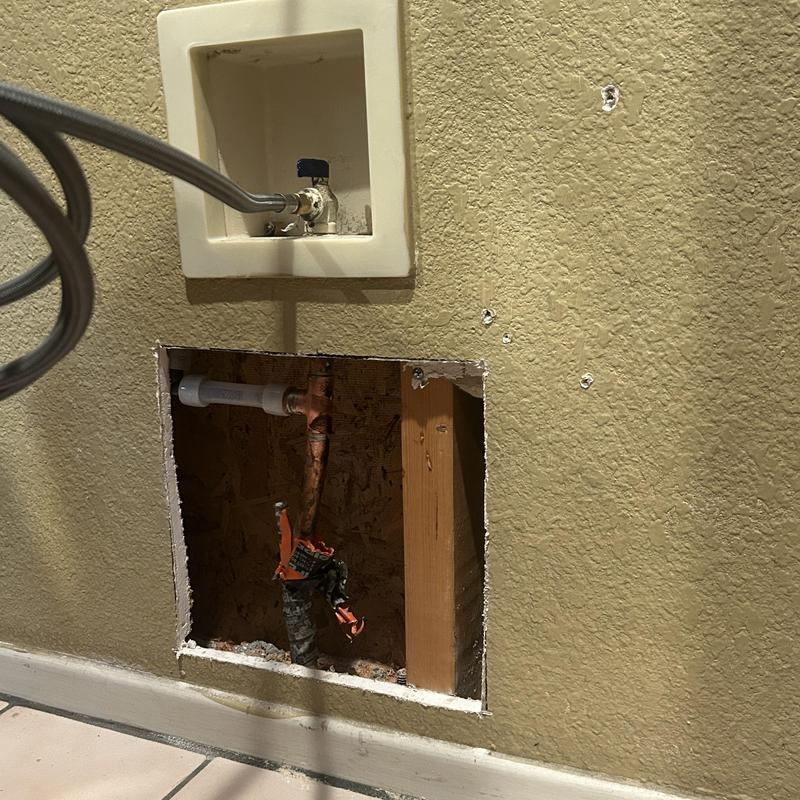 Water line reroute from icemaker valve to hose bib