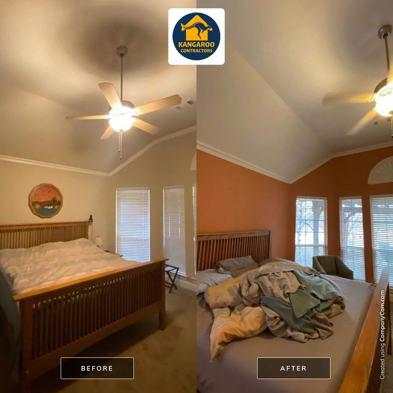 Interior walls and ceilings painted in Master Suite