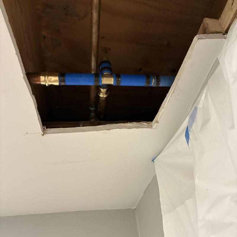 1/4-inch copper water line ceiling access repair
