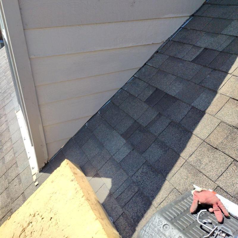 Roof dormer flashing and shingles with siding panel