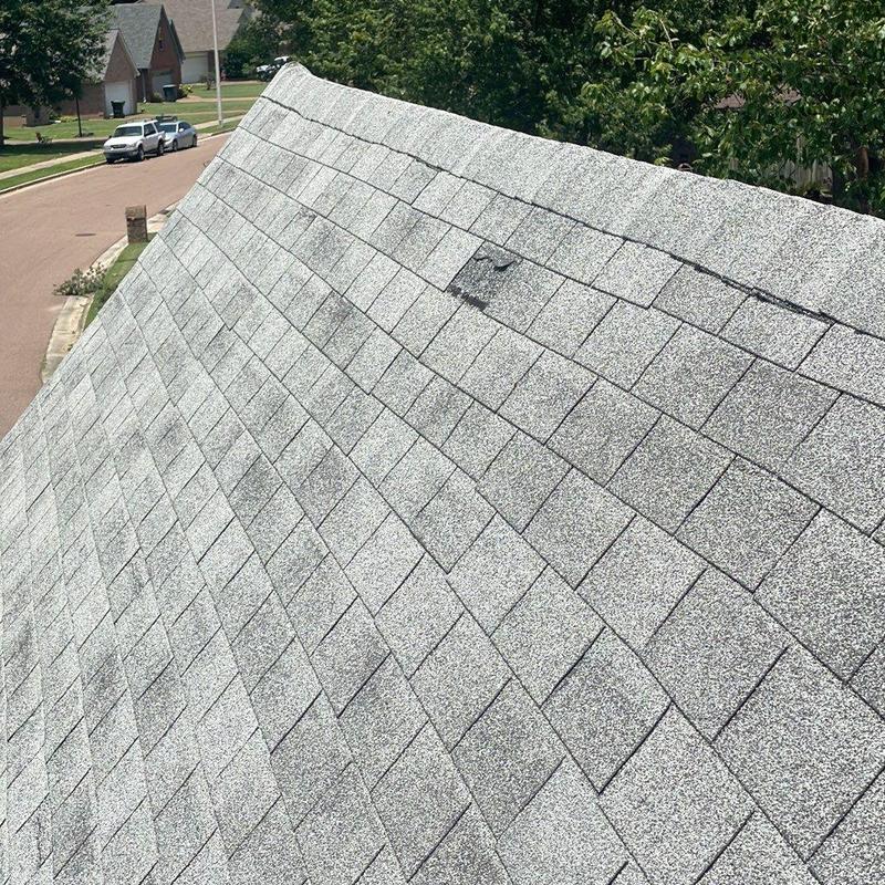 Certainteed Landmark asphalt shingle roof with wind damage