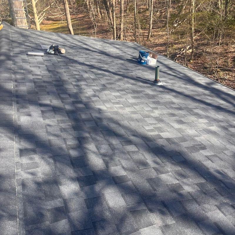 Charcoal black CertainTeed Landmark Pro roof shingles installation