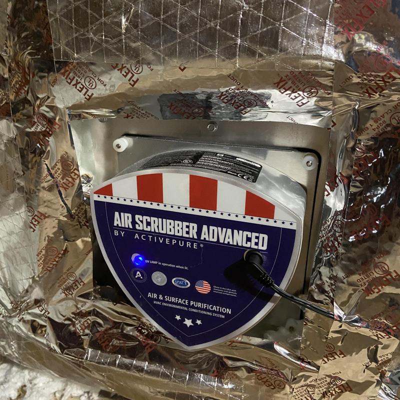 Air scrubber advanced unit installed on HVAC system