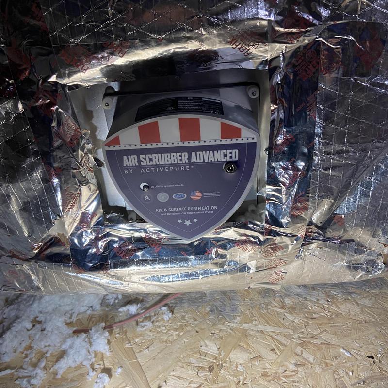 Air Scrubber Advanced installed on HVAC system panel
