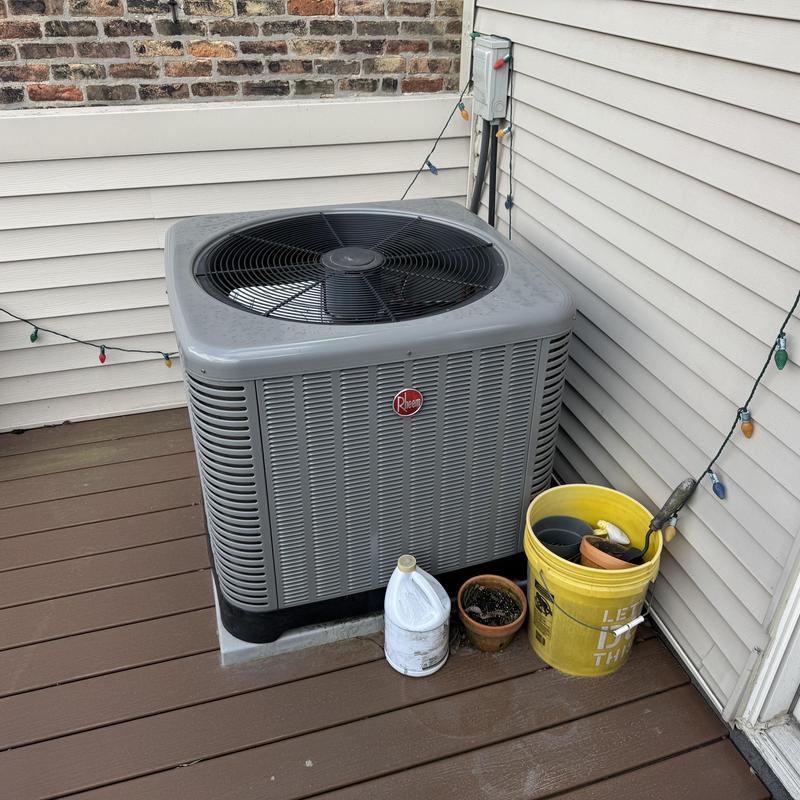 Rheem 4-ton air conditioning unit on home deck