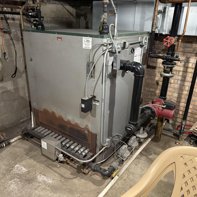 Commercial gas boiler with new valve installation
