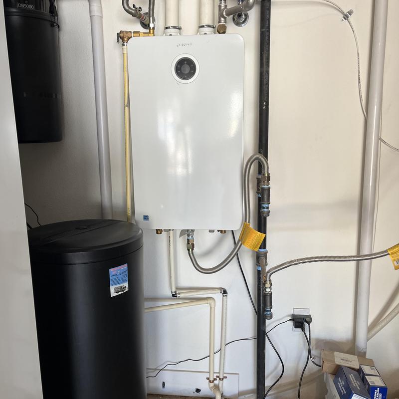 Water softener and tankless water heater installation setup