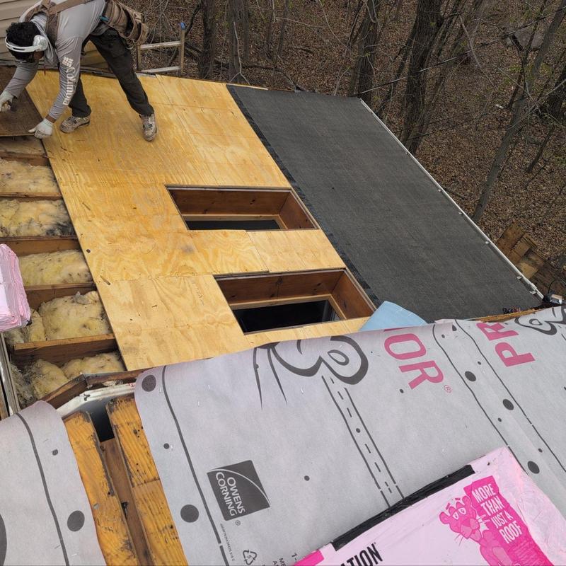 Plywood roof deck replacement with skylight openings Plywood roof deck replacement with skylight openings