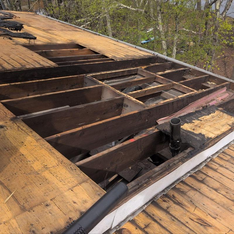 Roof plywood replacement on residential home roof structure Roof plywood replacement on residential home roof structure