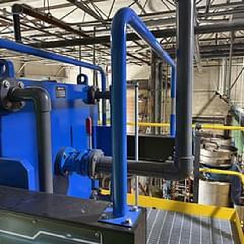 Tempered water steel feed line with shutoff valve