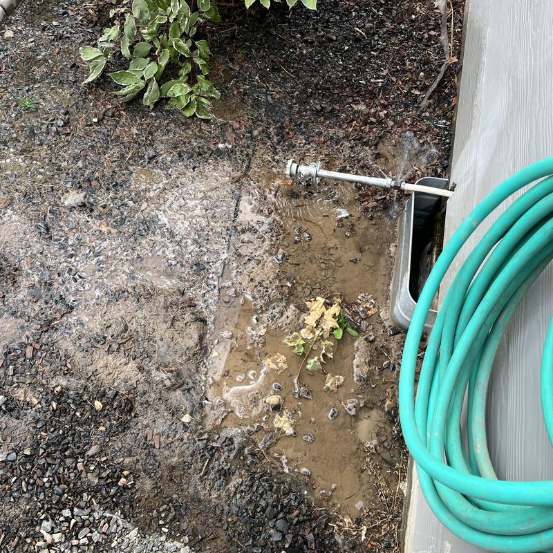 Leaking hose bib on 1/2-inch water line outdoors