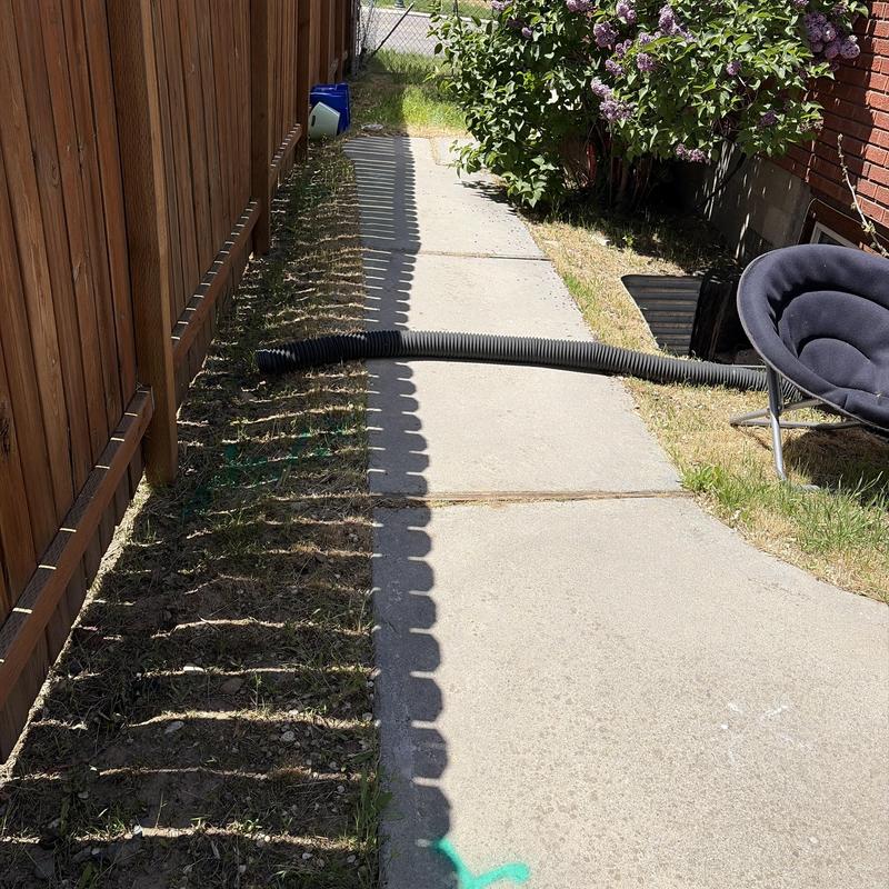 Sewer line inspection and cleaning with drainage hose