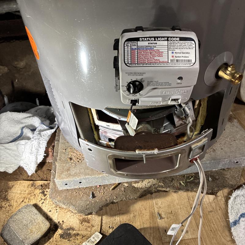 Gas control valve on Rheem water heater repair Gas control valve on Rheem water heater repair