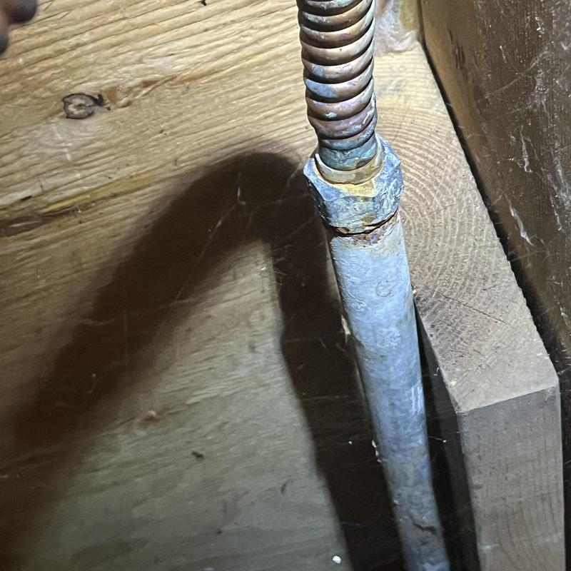 Galvanized water heater pipe with corrosion buildup