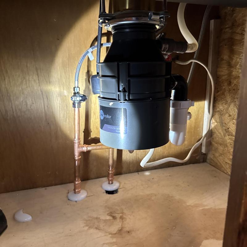 Garbage disposal and kitchen sink plumbing installation
