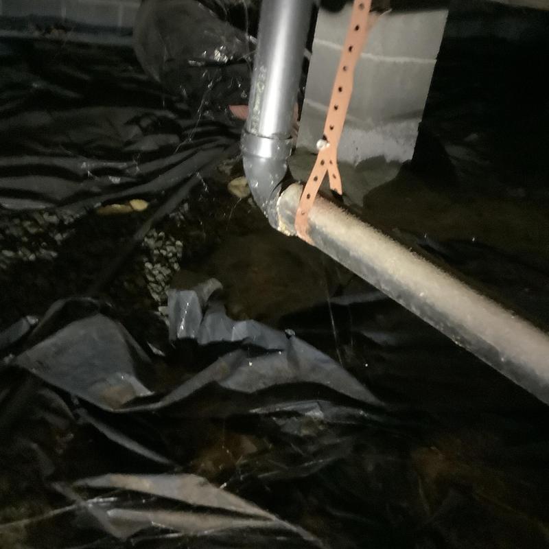 ABS kitchen drain pipe in residential crawl space