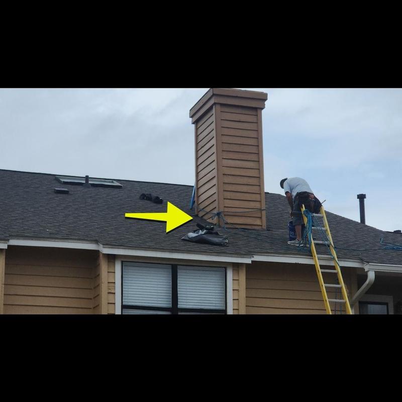 Roof shingles near chimney storm damage repair Roof shingles near chimney storm damage repair