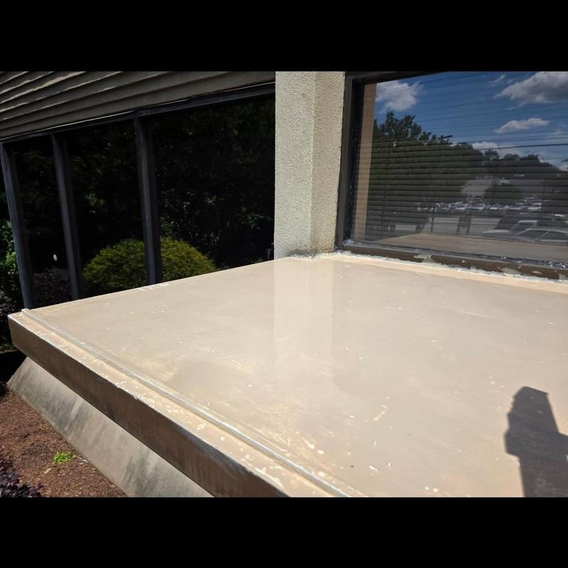 Concrete roof silicone coating system with tan finish Concrete roof silicone coating system with tan finish