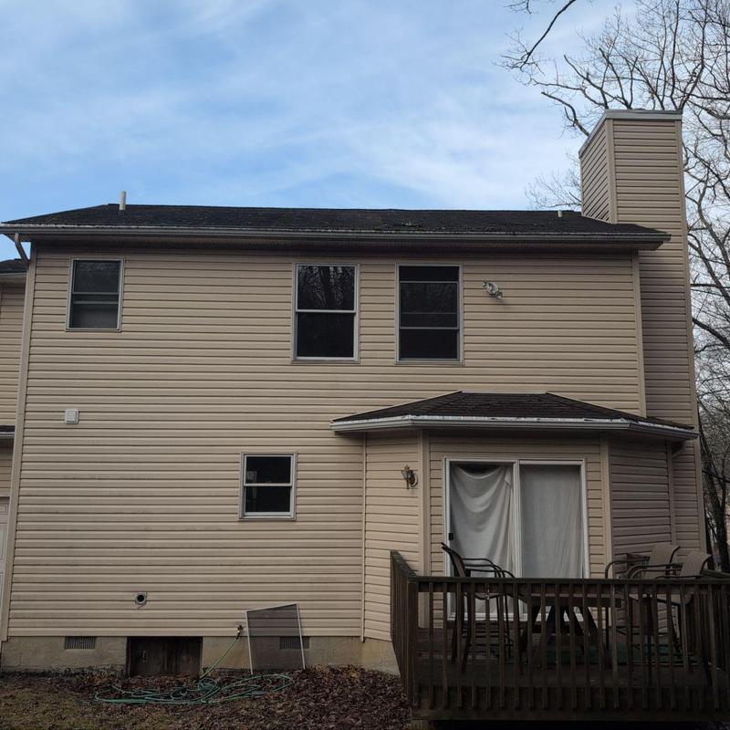 Asphalt shingle roof inspection on residential house Asphalt shingle roof inspection on residential house