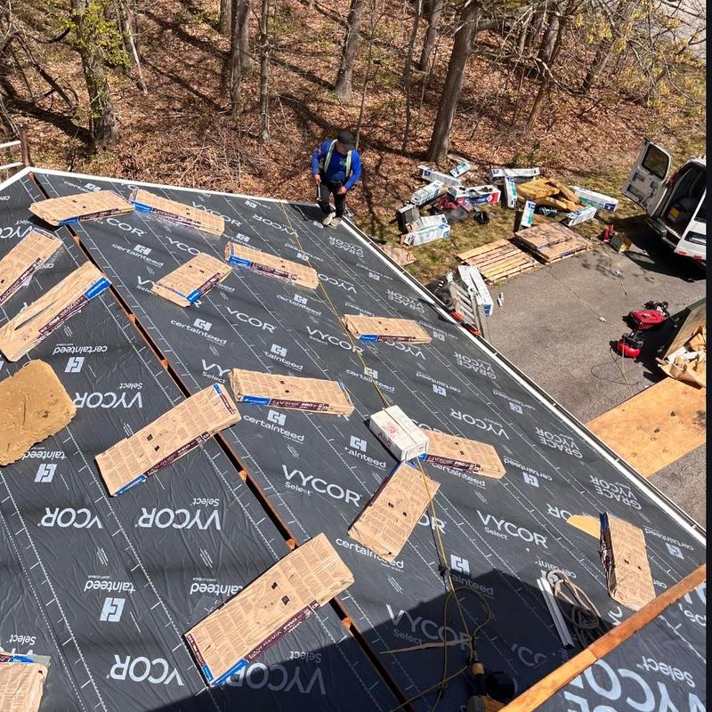 CertainTeed Charcoal Black roofing shingles installed on roof