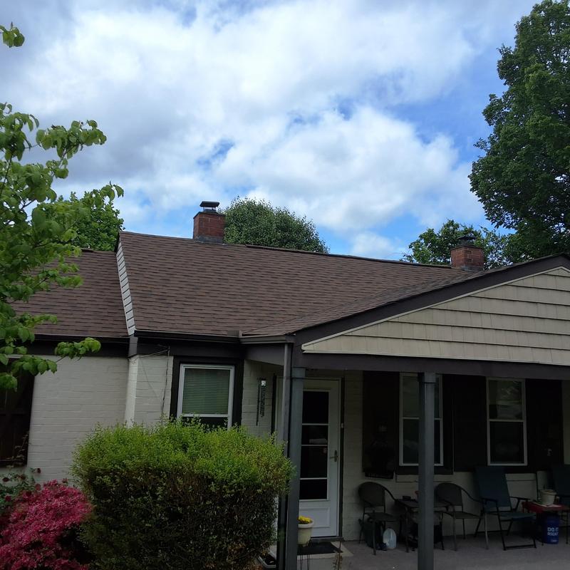 Asphalt shingle roof on Kingsport duplex exterior Asphalt shingle roof on Kingsport duplex exterior