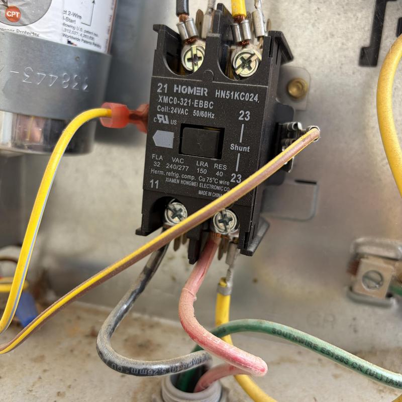 Horner relay coil wiring in HVAC control panel