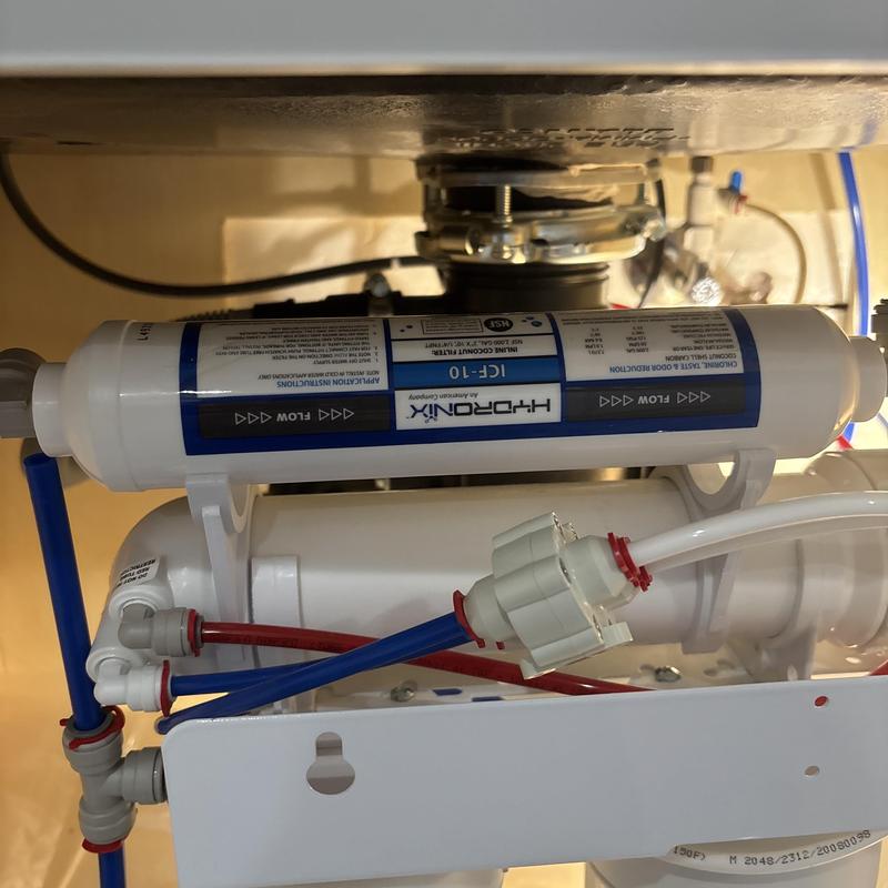 Reverse osmosis membrane and filters installed under sink Reverse osmosis membrane and filters installed under sink