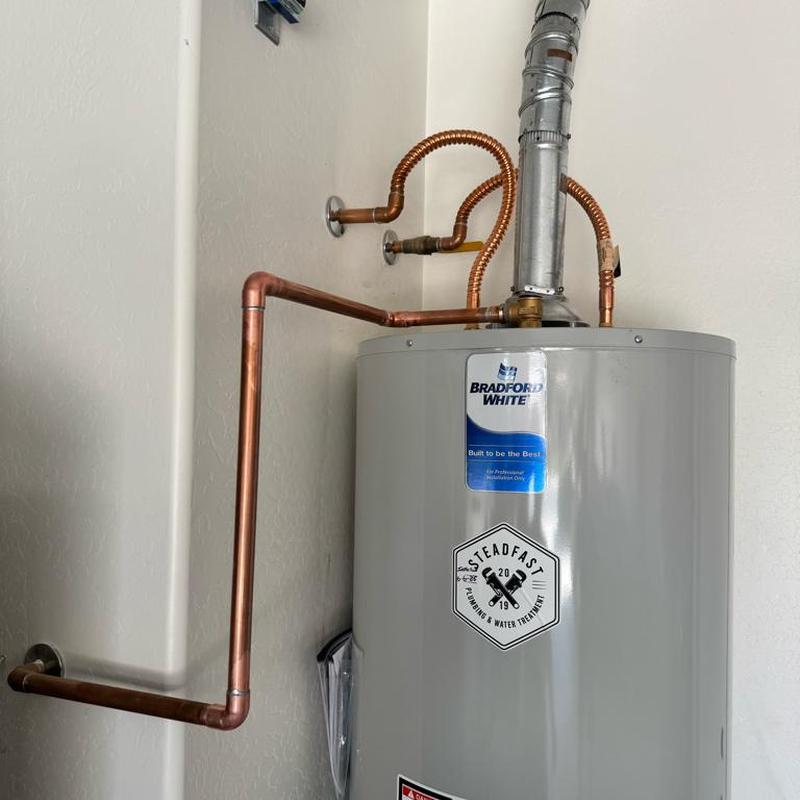 50 gallon gas water heater with copper piping installation