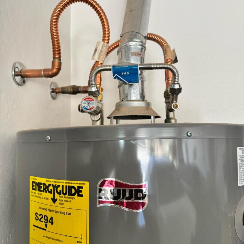 50 gallon gas water heater with copper flex lines installation