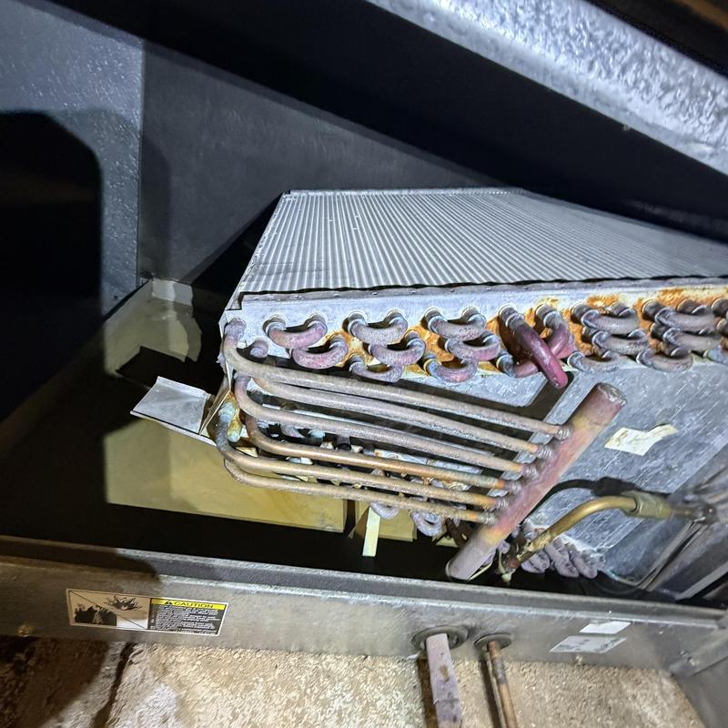 Evaporator coil with rust and corrosion buildup
