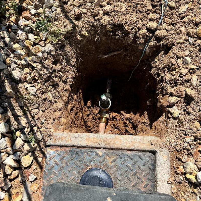Water main valve and PRV installation near meter box