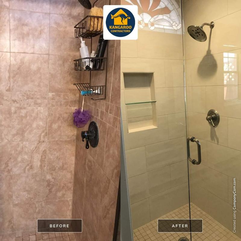Shower tile and frameless glass enclosure upgrade