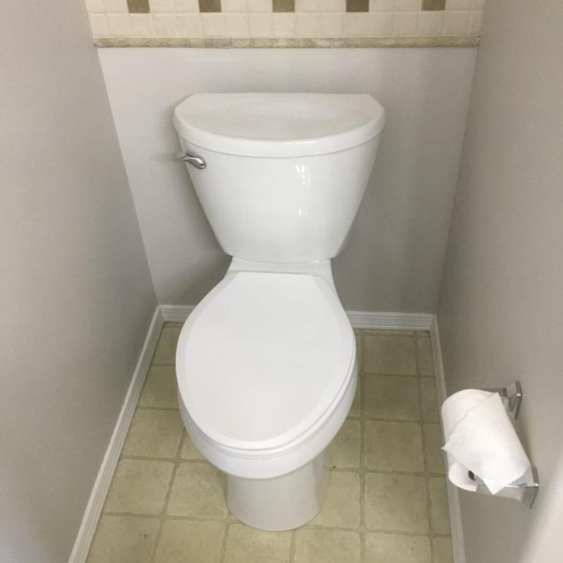 Toilet installation in master bathroom corner space