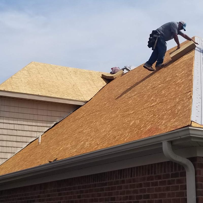 Roof decking installation on house roof slope