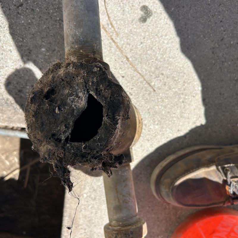 Drum trap with severe corrosion and hole damage
