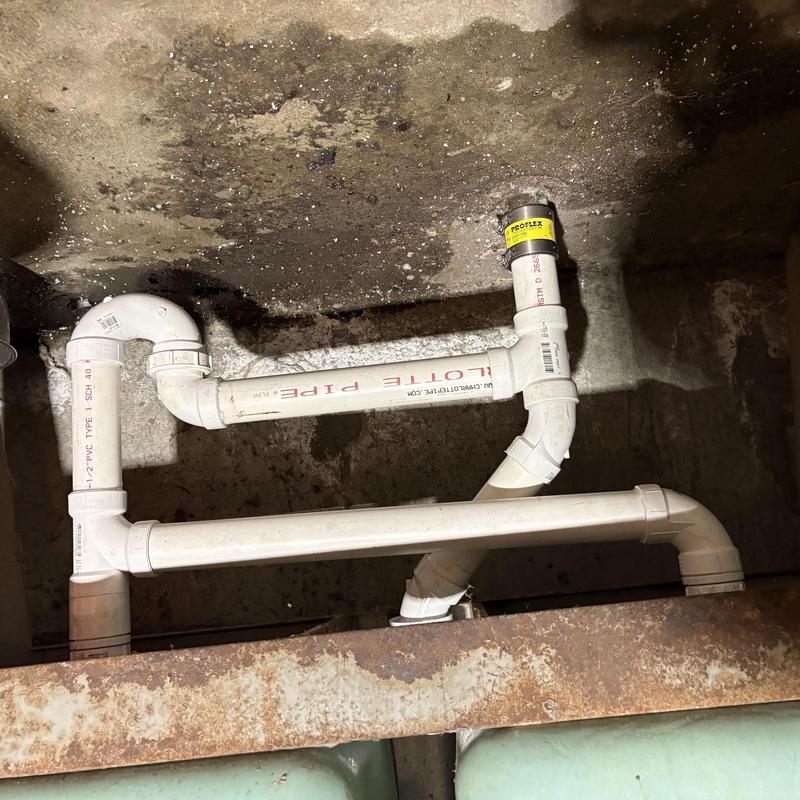 PVC laundry sink drain pipes with mechanical vent