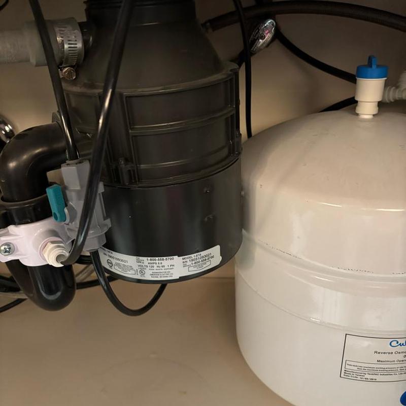 Garbage disposal unit with new Badger 5 motor installed