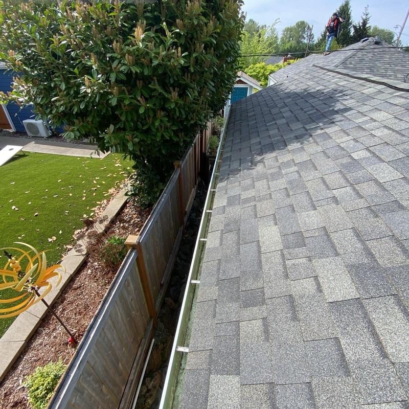Roof gutters cleaning and debris removal in Snohomish