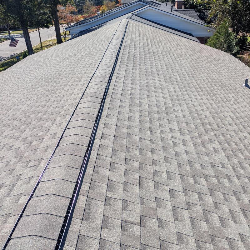 GAF asphalt shingle roof with ridge vent in Madison, AL