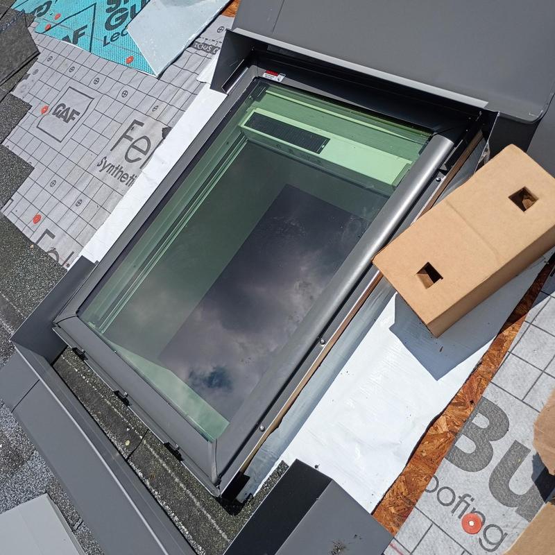 Skylight installation with GAF shingle roof underlayment