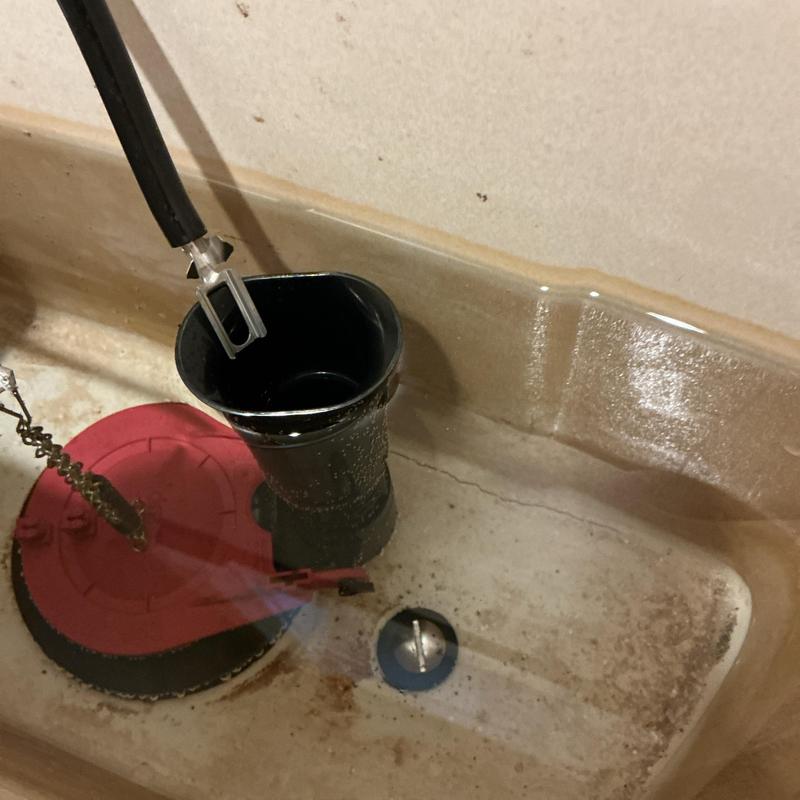 Toilet flush valve and fill tube inside tank