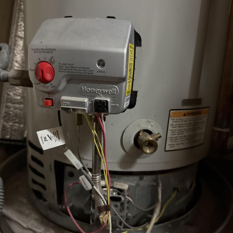 Water heater gas control valve on residential unit Water heater gas control valve on residential unit