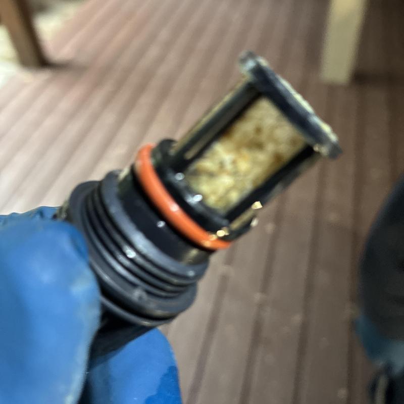 Tankless water heater inlet filter clogged with debris Tankless water heater inlet filter clogged with debris