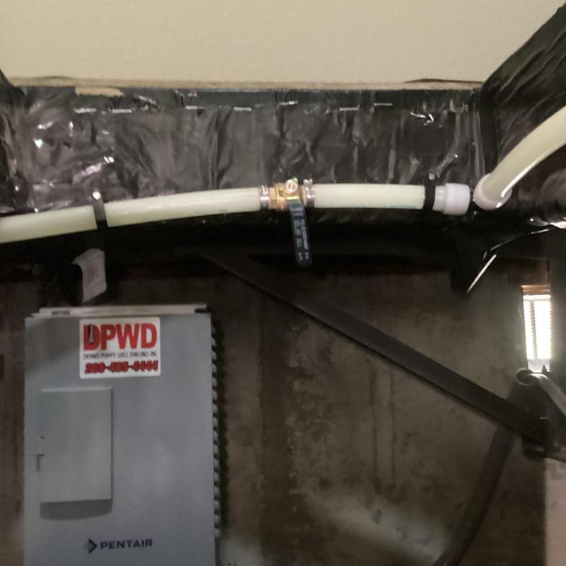 Water line with shut off valve under house crawl space