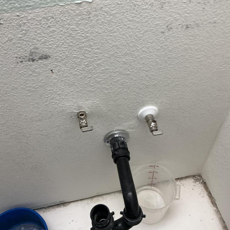 Quarter turn angle stop valves and drain pipe installation Quarter turn angle stop valves and drain pipe installation