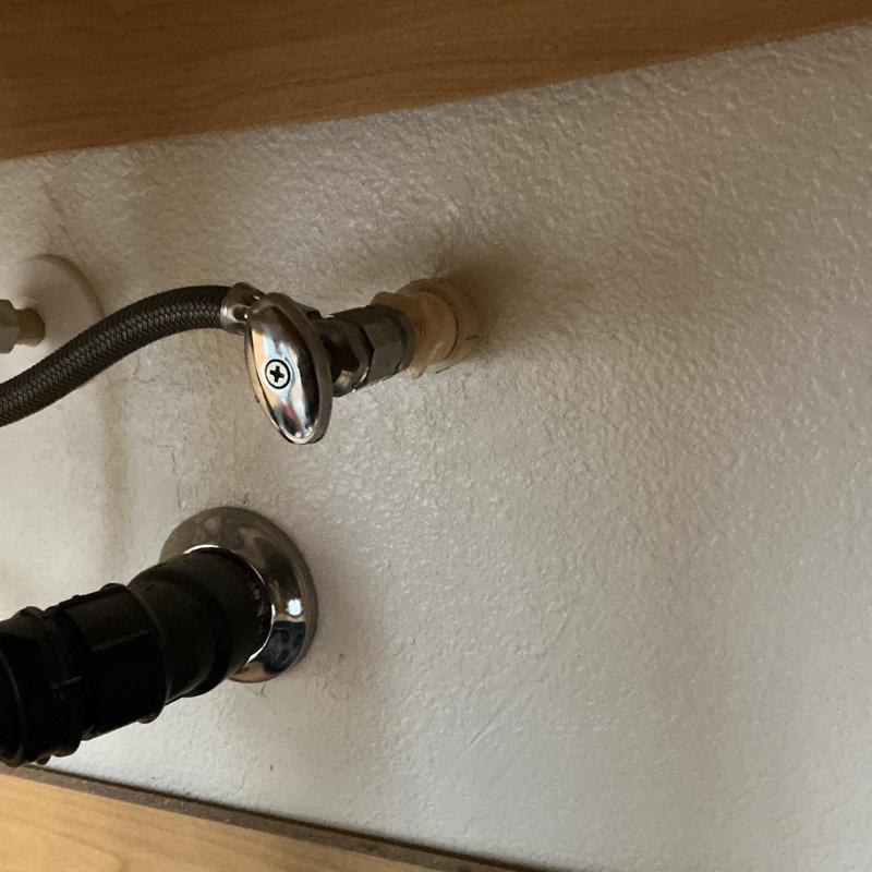 Quarter turn angle stop valve under kitchen sink Quarter turn angle stop valve under kitchen sink