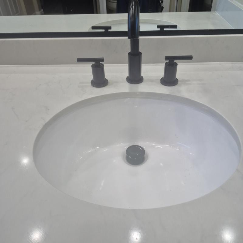 Bathroom sink faucet with matte black handles and spout Bathroom sink faucet with matte black handles and spout