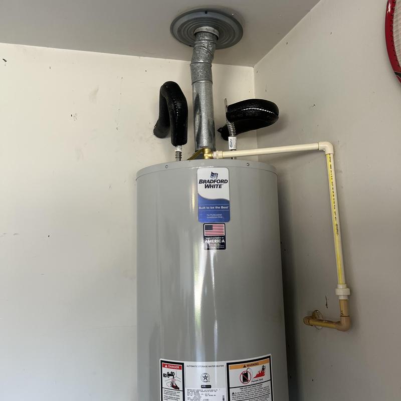 Bradford White 50-gallon gas water heater installation