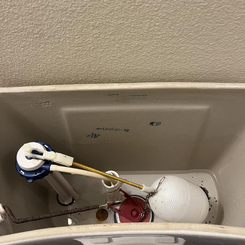 Toilet tank internal float and valve assembly maintenance