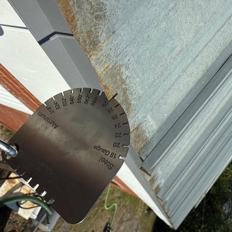 Metal roof gauge measuring sheet thickness